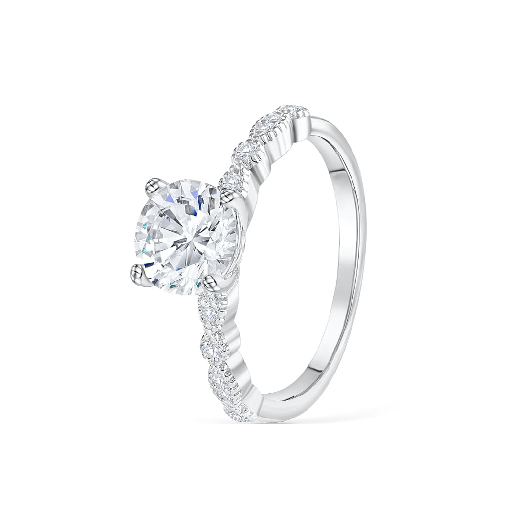 1.50 CT Round Shaped Moissanite Solitaire Engagement Ring - crownmoissanite