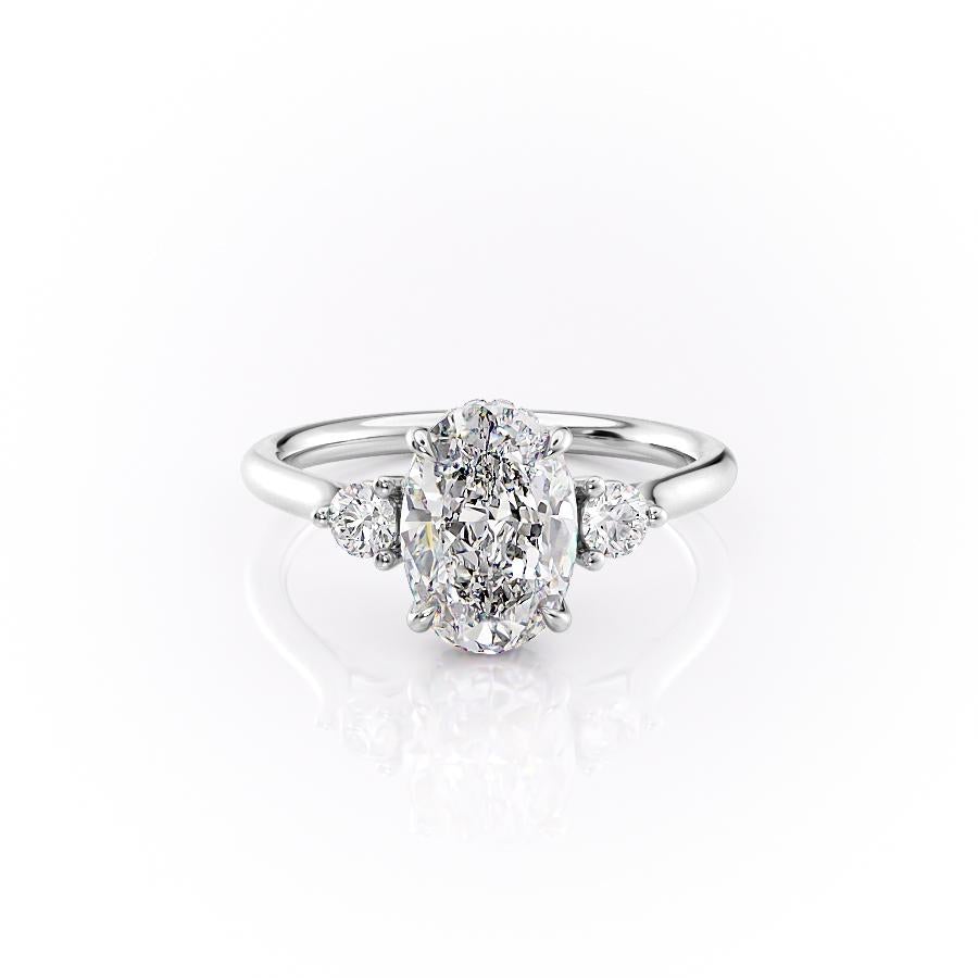 2.72 CT Oval Cut Three Stone Moissanite Engagement Ring - crownmoissanite
