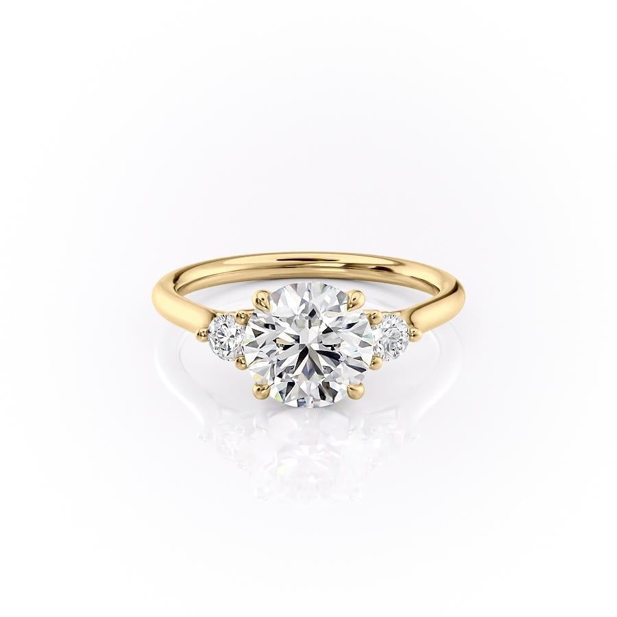 1.60 CT Round Cut Three Stone Moissanite Engagement Ring - crownmoissanite
