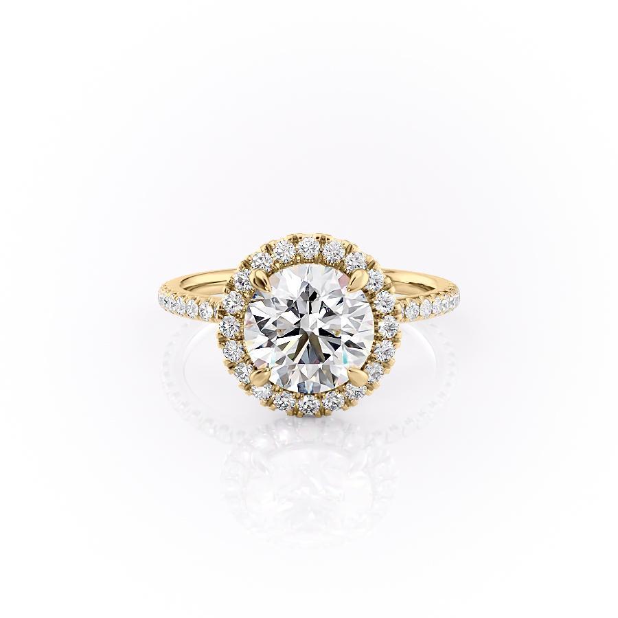 1.90 CT Round Shaped Moissanite Halo Engagement Ring - crownmoissanite