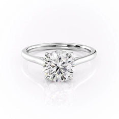 1.60 CT Round Shaped Moissanite Hidden Halo Engagement Ring - crownmoissanite