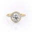 1.90 CT Round Cut Halo Pave Setting Moissanite Engagement Ring - crownmoissanite