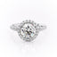 1.60 CT Round Cut Halo Split Shank Setting Moissanite Engagement Ring - crownmoissanite