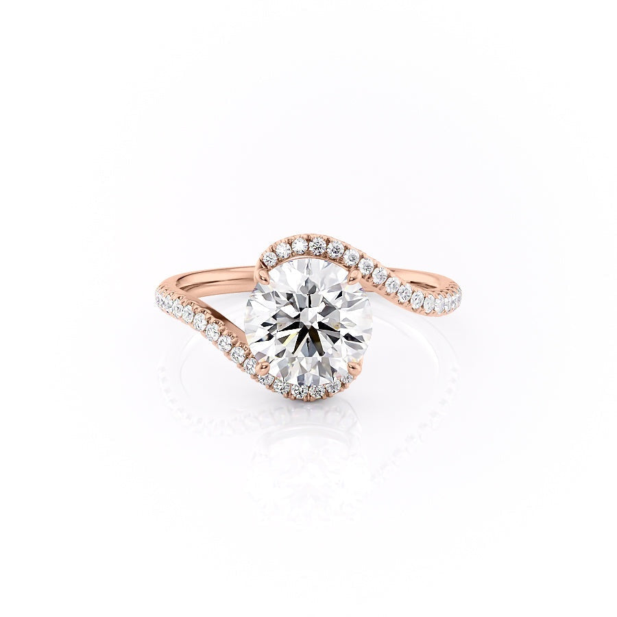 1.35 CT Round Cut Bypass Setting Moissanite Engagement Ring - crownmoissanite