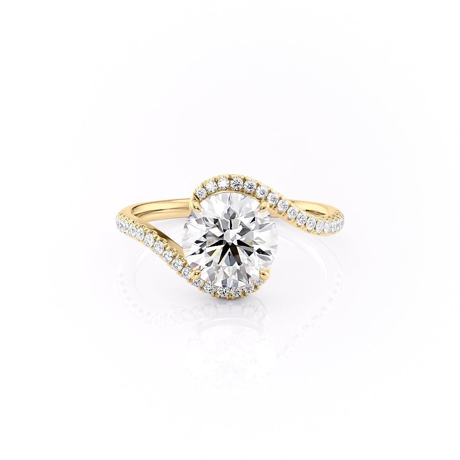 1.35 CT Round Shaped Moissanite Bypass Engagement Ring - crownmoissanite