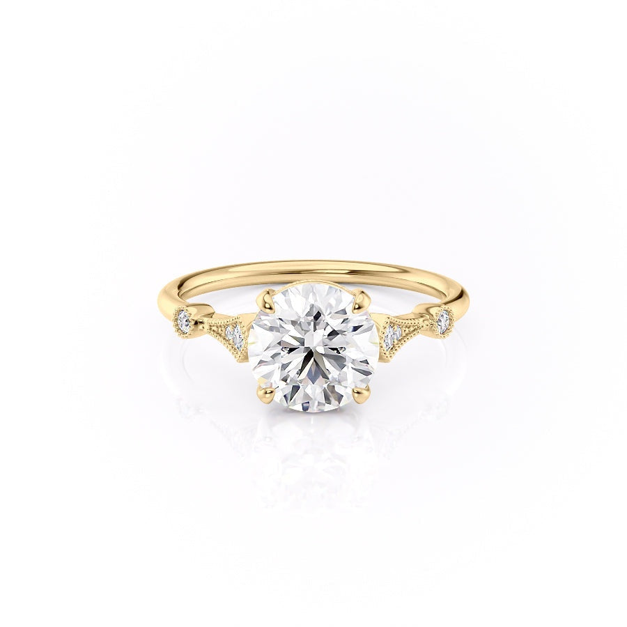 1.35 CT Round Cut Solitaire Moissanite Engagement Ring - crownmoissanite