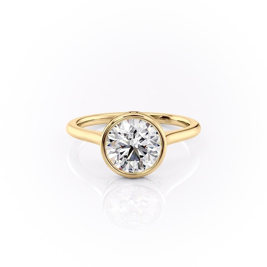 1.60 CT Round Cut Bezel Solitaire Moissanite Engagement Ring - crownmoissanite