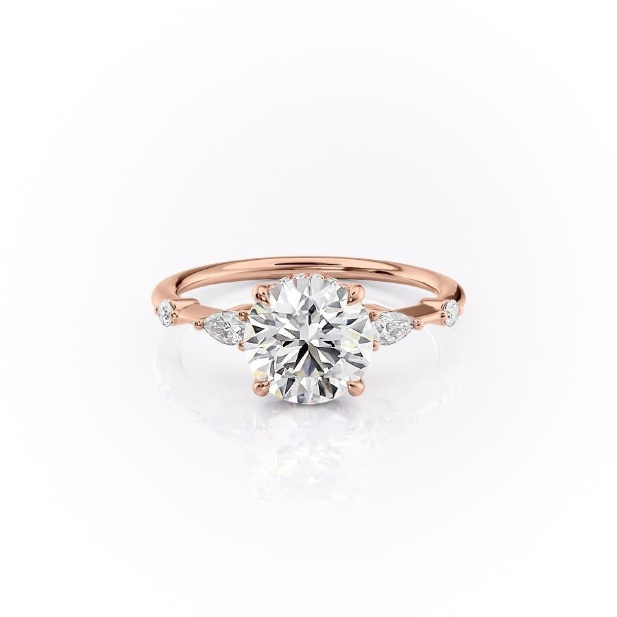 1.60 CT Round Cut Hidden Halo Setting Moissanite Engagement Ring - crownmoissanite