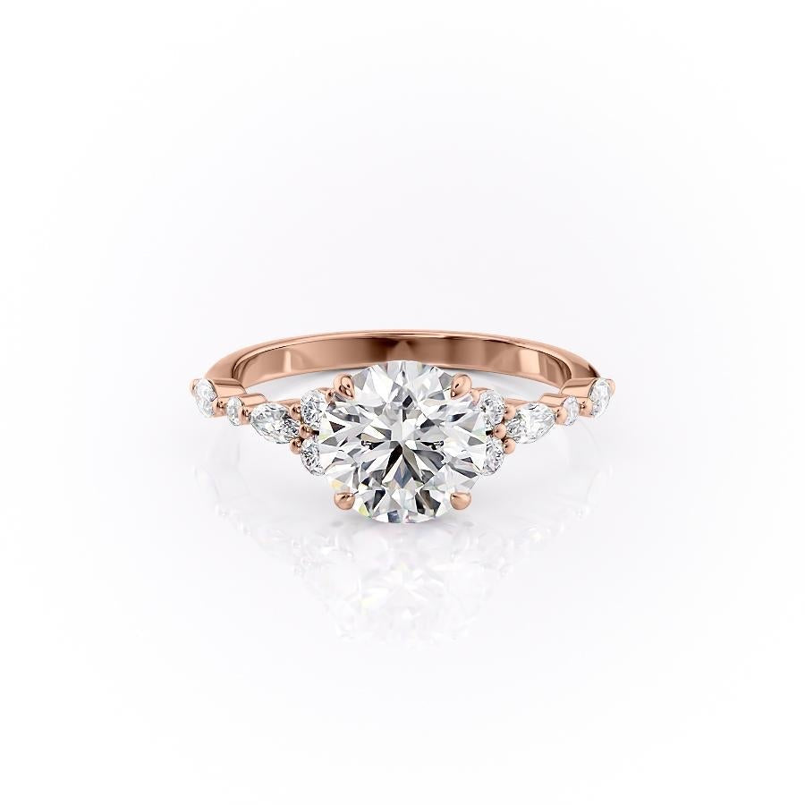 1.60 CT Round Cut Cluster Style Moissanite Engagement Ring - crownmoissanite