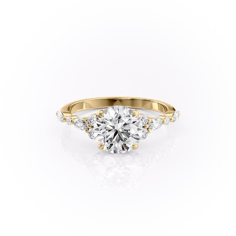1.60 CT Round Cut Cluster Style Moissanite Engagement Ring - crownmoissanite