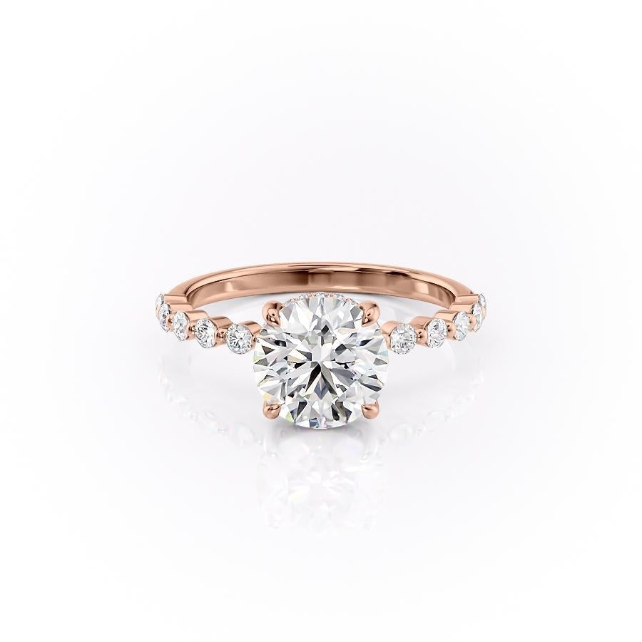 1.60 CT Round Cut Hidden Halo Pave Setting Moissanite Engagement Ring - crownmoissanite