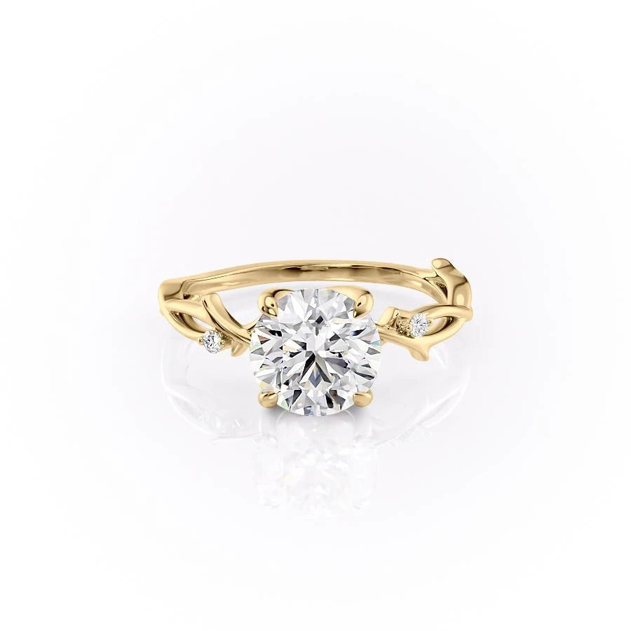 1.90 CT Round Shaped Moissanite Twig Engagement Ring - crownmoissanite