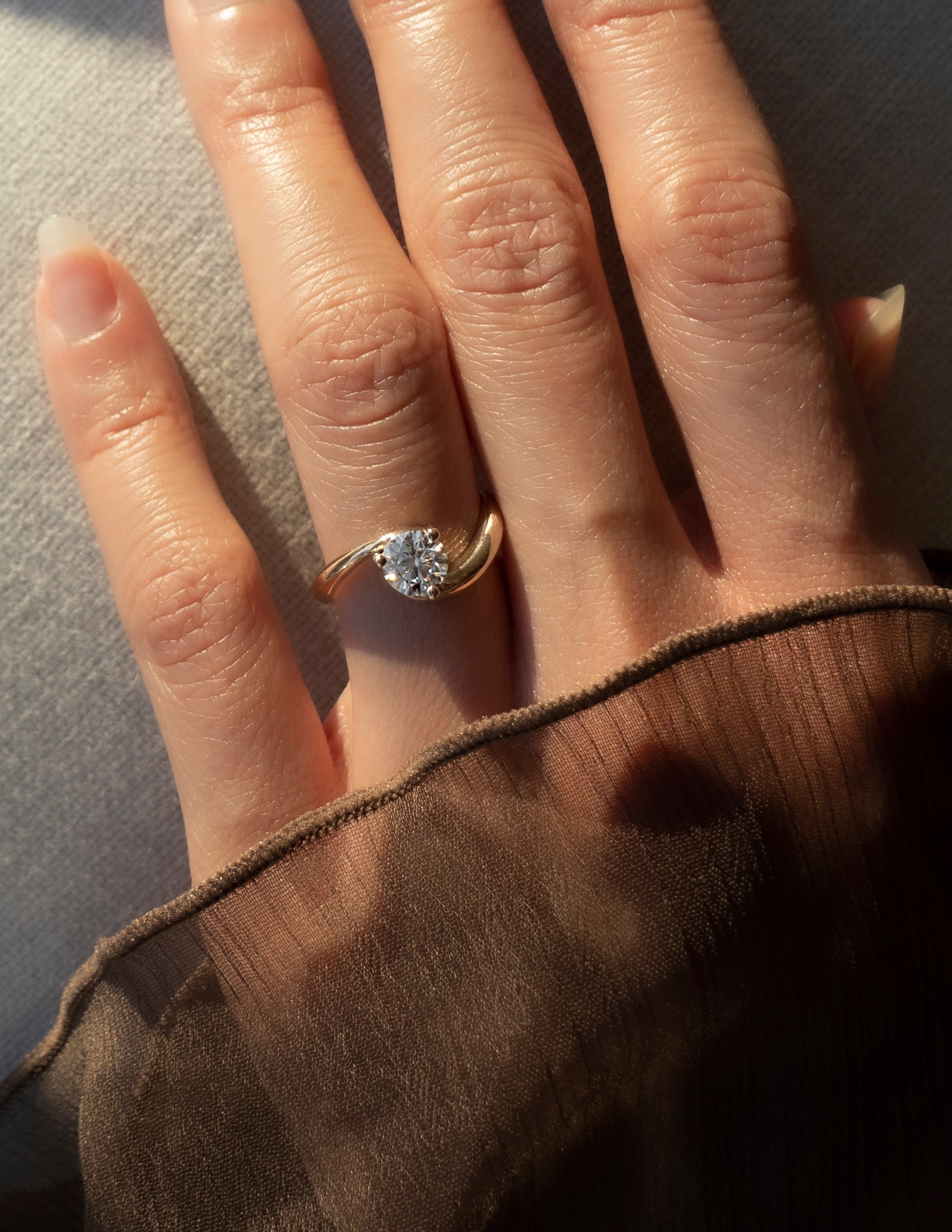 1.0 -1.50 CT Round Cut Moissanite Solitaire Engagement Ring