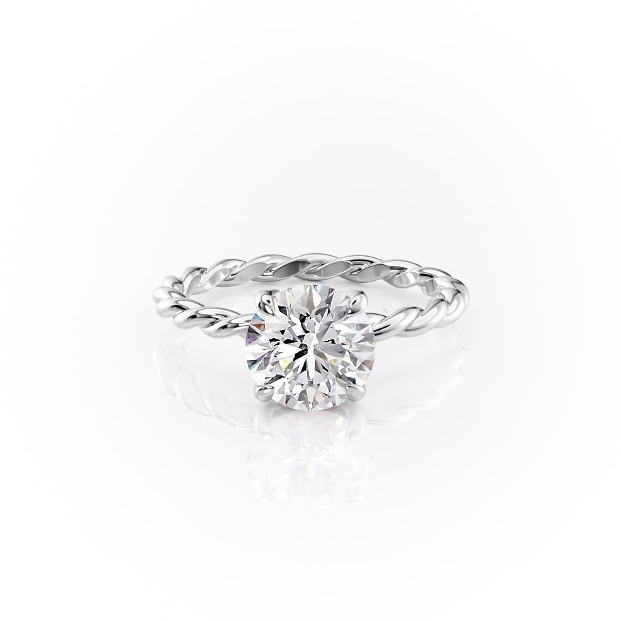 1.60 CT Round Shaped Moissanite Hidden Halo Engagement Ring - crownmoissanite