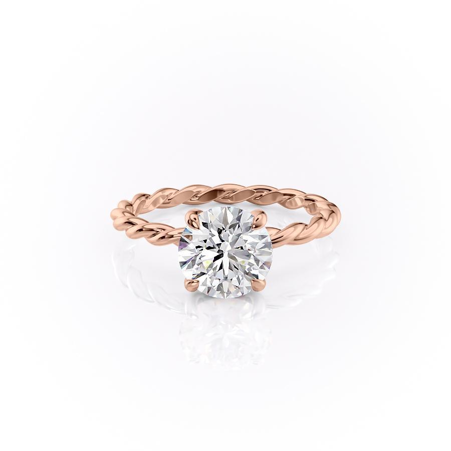 1.60 CT Round Cut Solitaire Twisted Rope Moissanite Engagement Ring - crownmoissanite