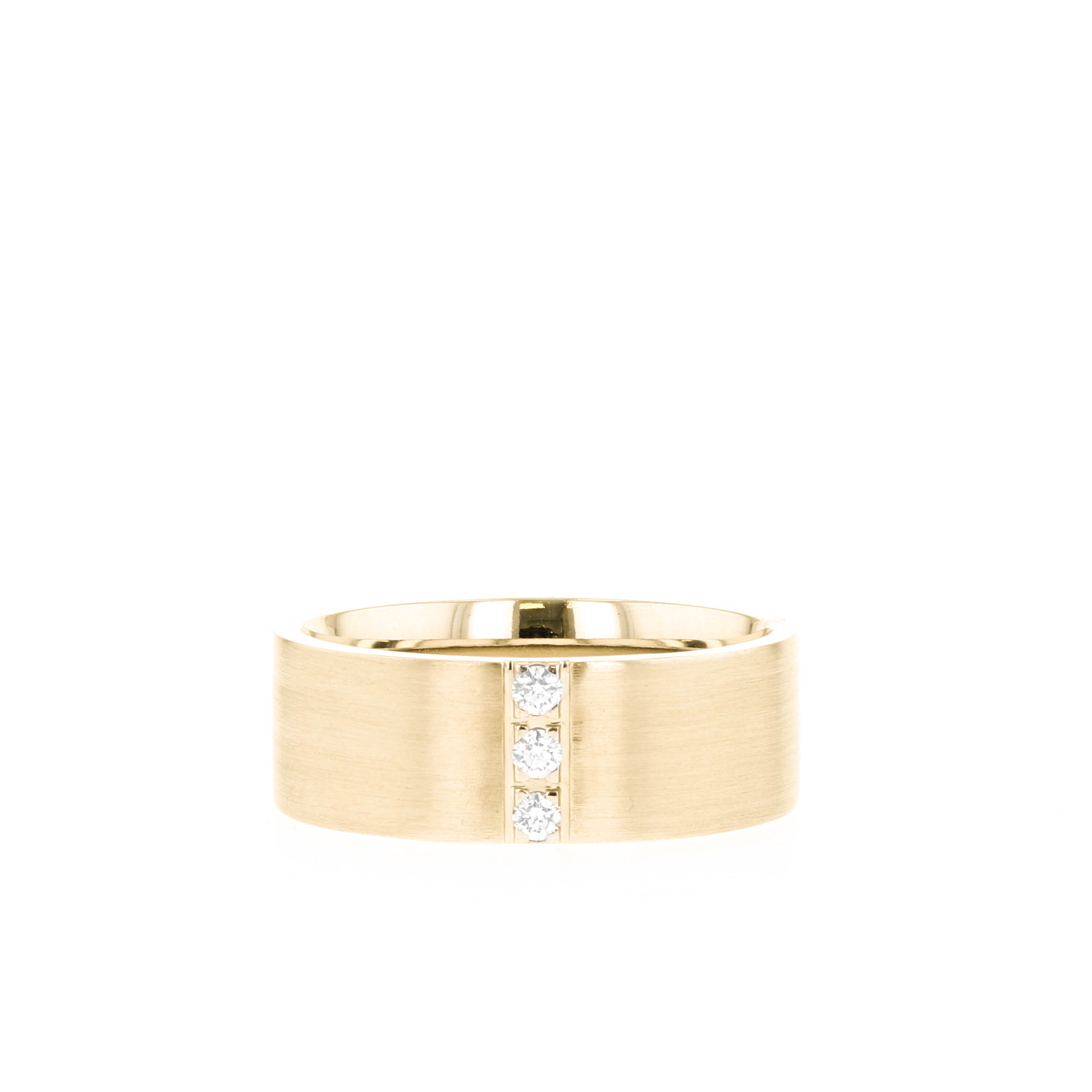 Satin-Finish Stone Setting White Gold Men's Band - crownmoissanite