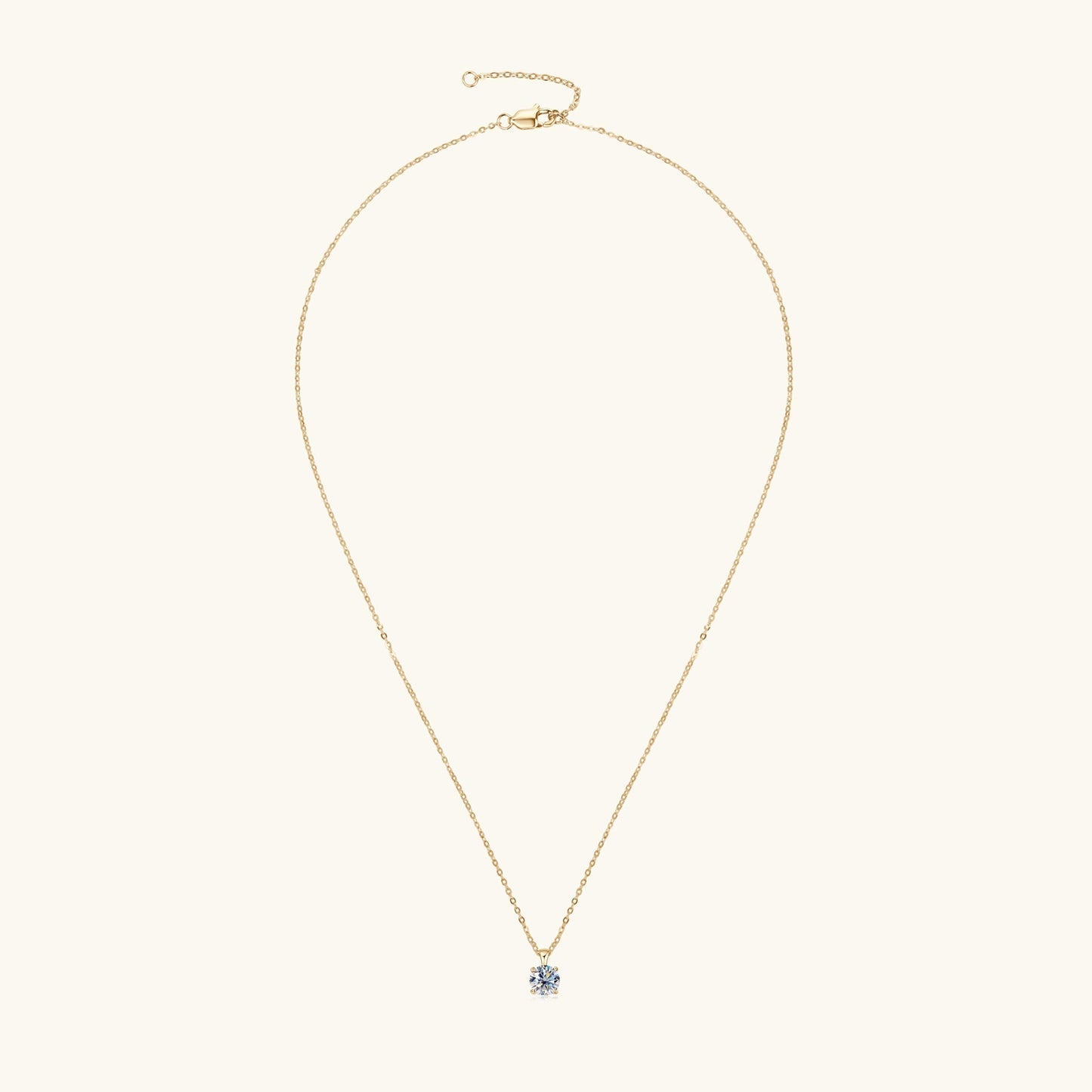 1.0 CT Round Moissanite Diamond Solitaire Necklace - crownmoissanite
