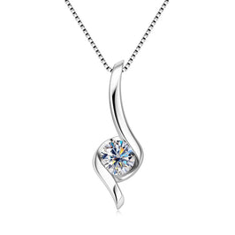1.0 CT Round Moissanite Diamond Solitaire Necklace - crownmoissanite