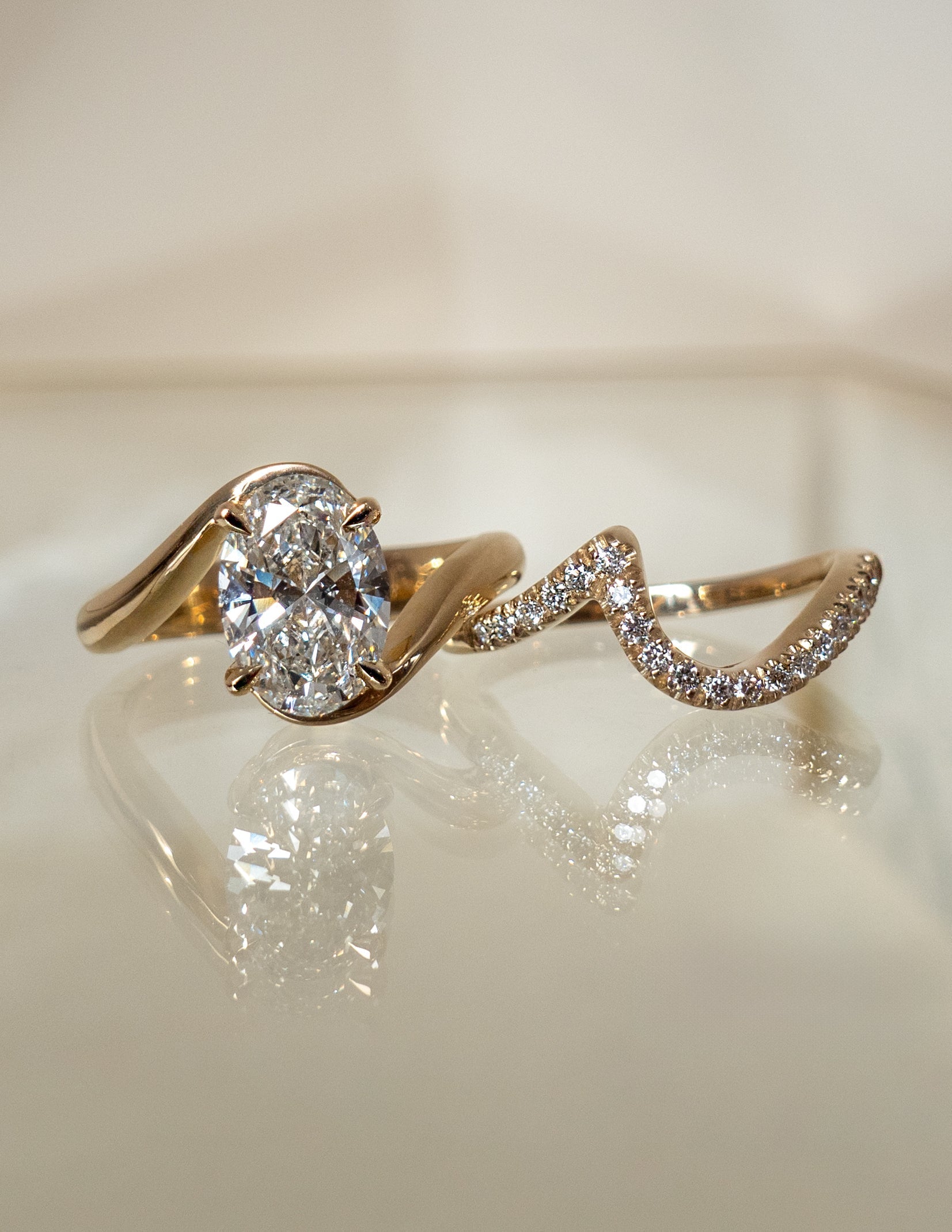 1.50- 3.0 CT Marquise Cut Moissanite Solitaire Setting Bridal Set