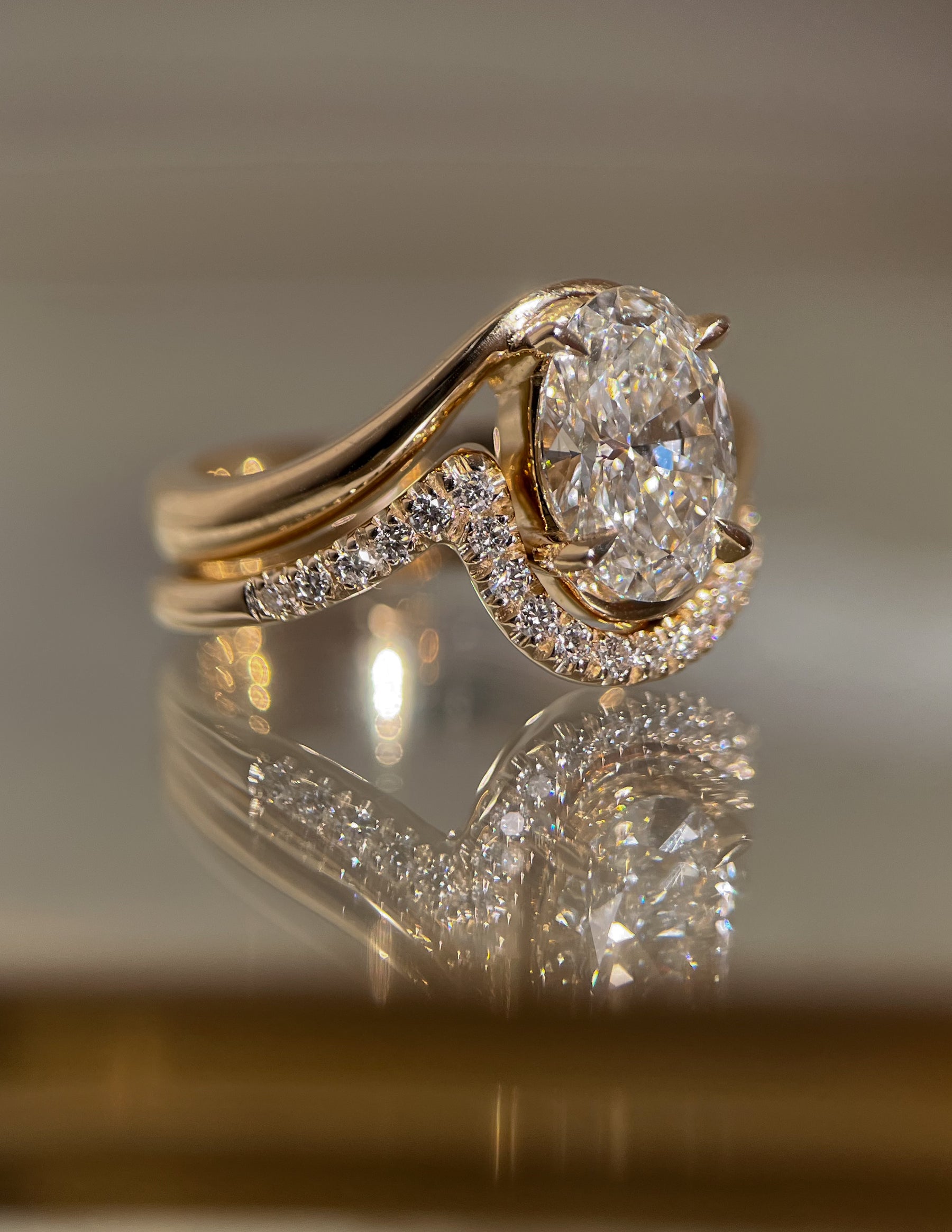 1.50- 3.0 CT Marquise Cut Moissanite Solitaire Setting Bridal Set