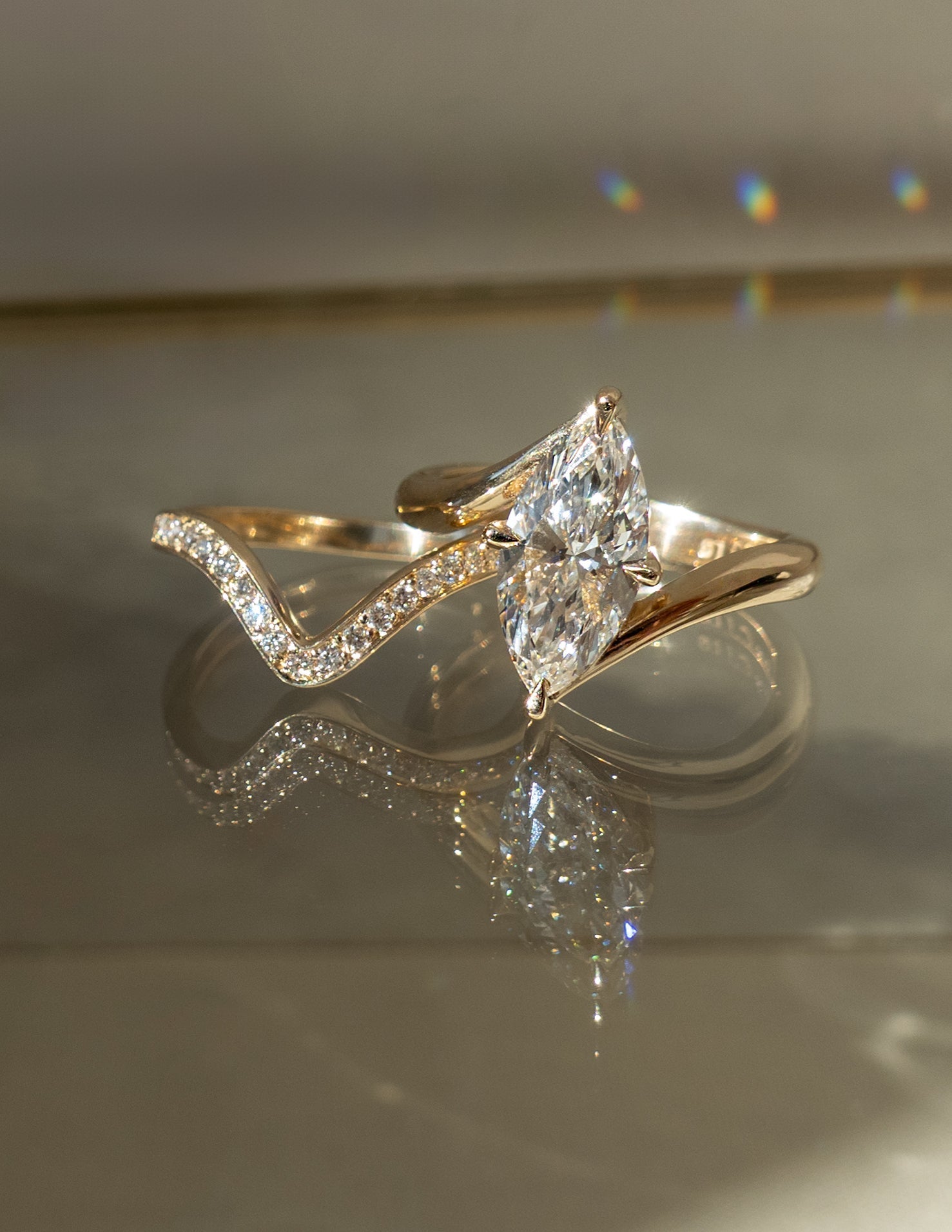 1.0 - 2.0 CT Marquise Cut Moissanite Solitaire Bridal Set