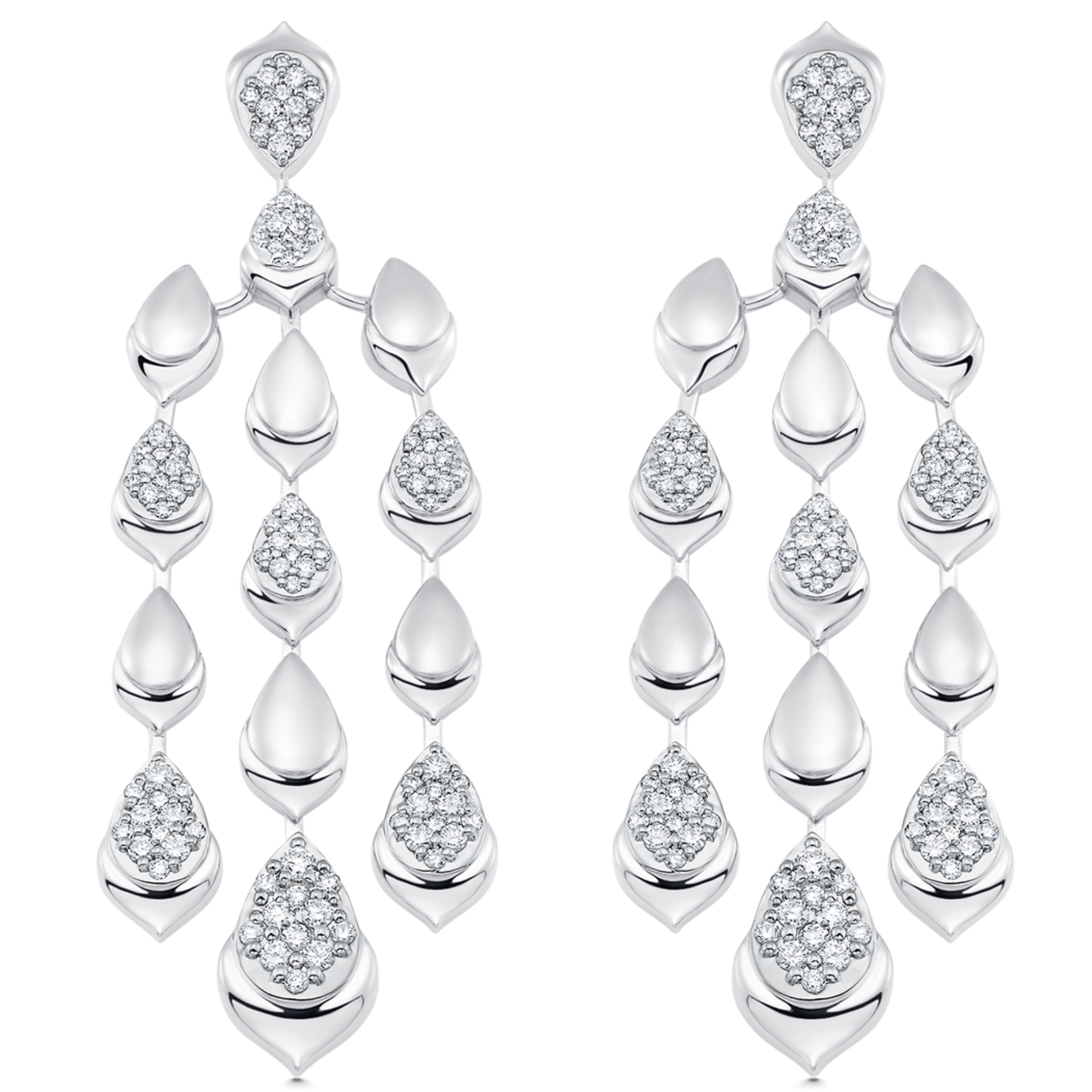 1.40 TCW Round Moissanite Diamond Long Drop Earrings - crownmoissanite