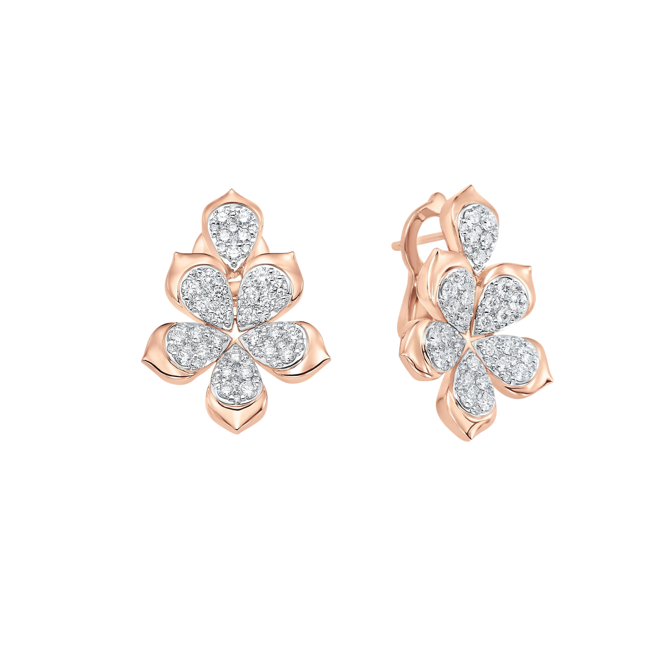 1.39 TCW Round Moissanite Diamond Flower Stud Earrings - crownmoissanite
