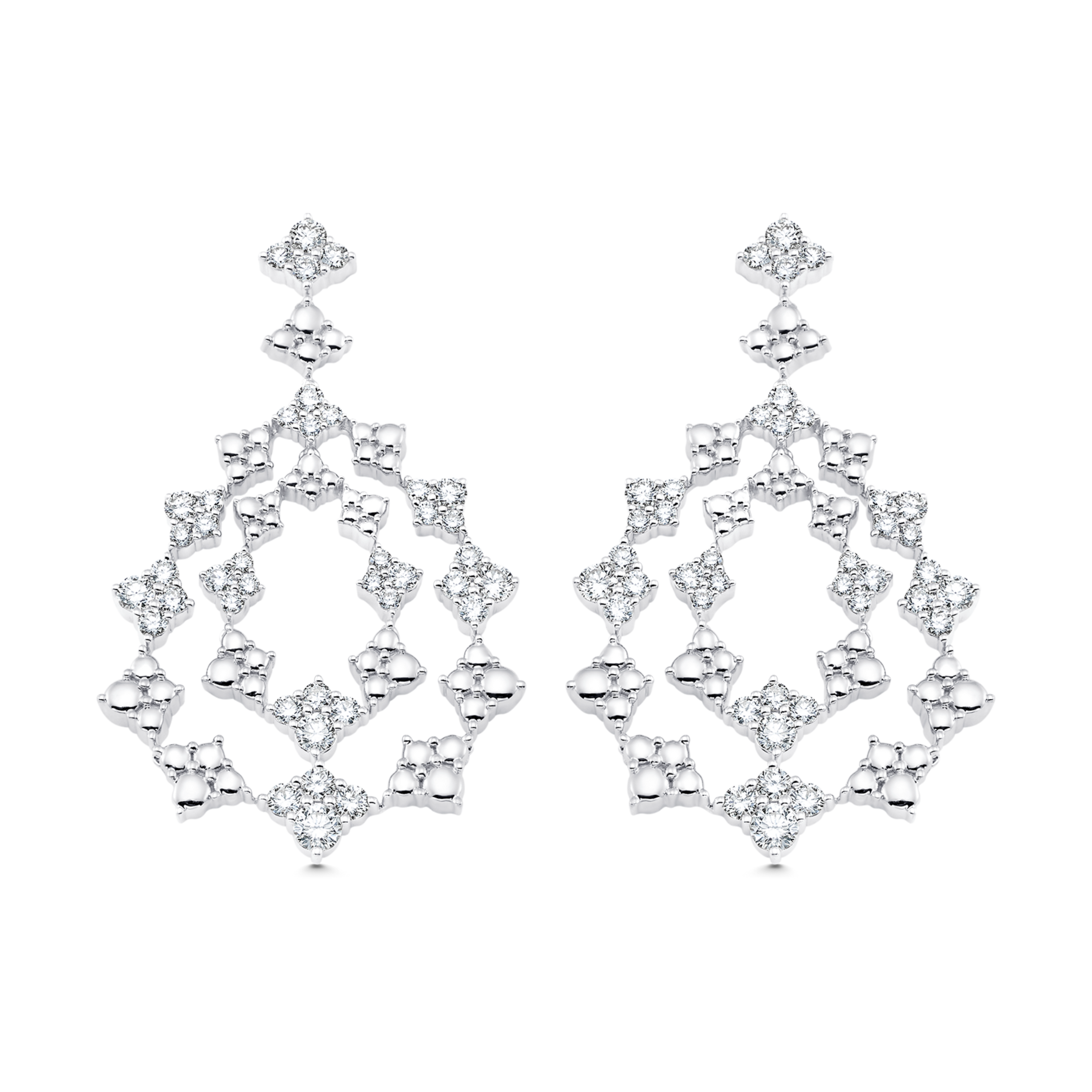 2.20 TCW Round Moissanite Diamond Drop Earrings - crownmoissanite