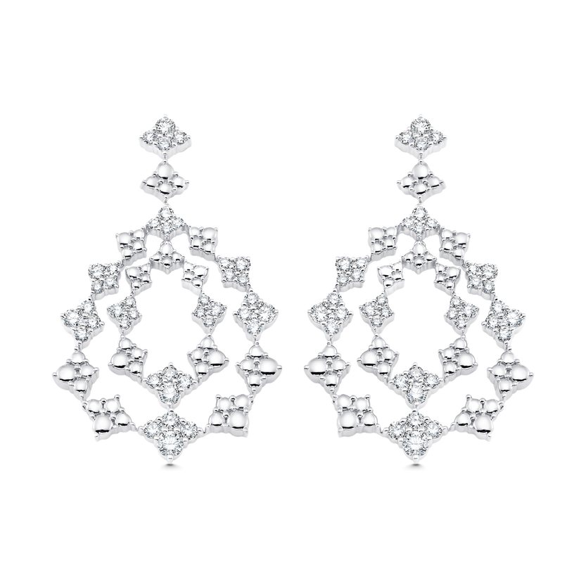 2.20 TCW Round Moissanite Diamond Drop Earrings - crownmoissanite