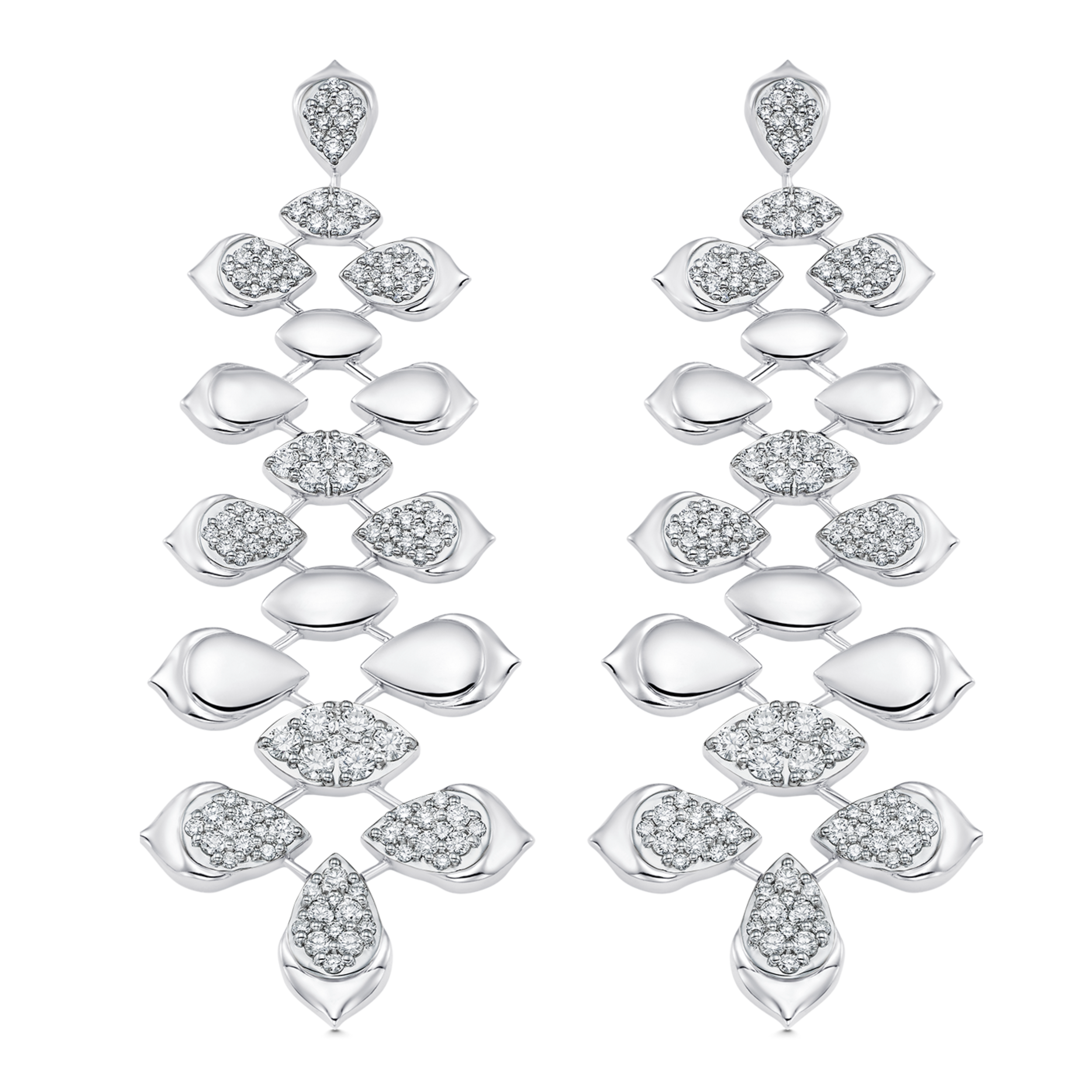 3.17 TCW Round Moissanite Diamond Long Drop Earrings - crownmoissanite