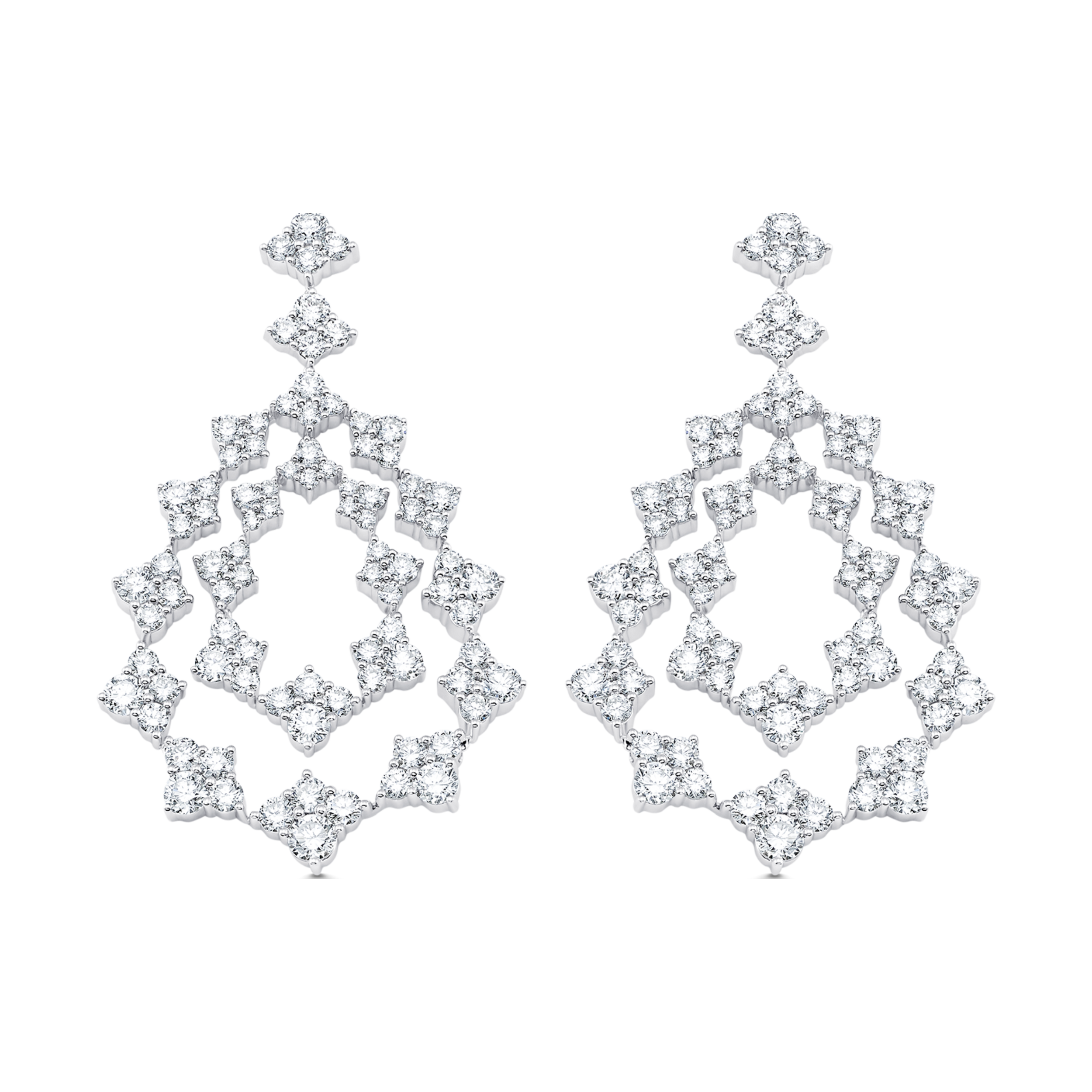 4.63 TCW Round Moissanite Diamond Drop Earrings - crownmoissanite