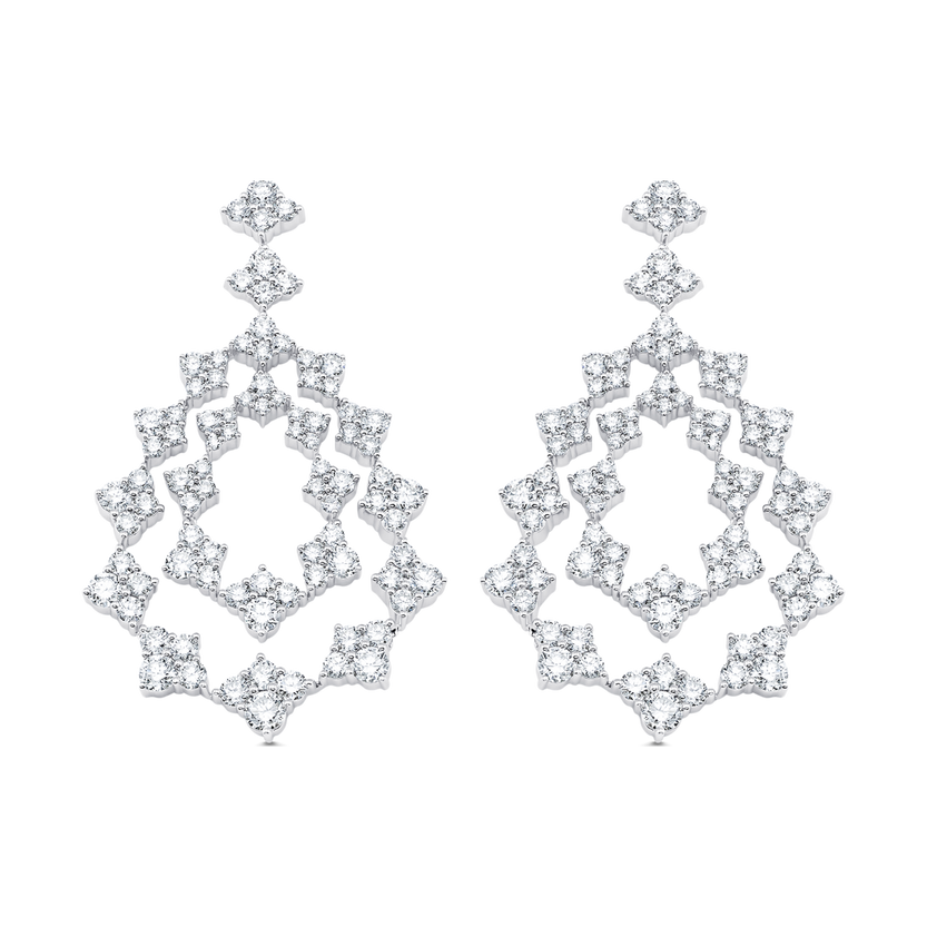 4.63 TCW Round Moissanite Diamond Drop Earrings - crownmoissanite