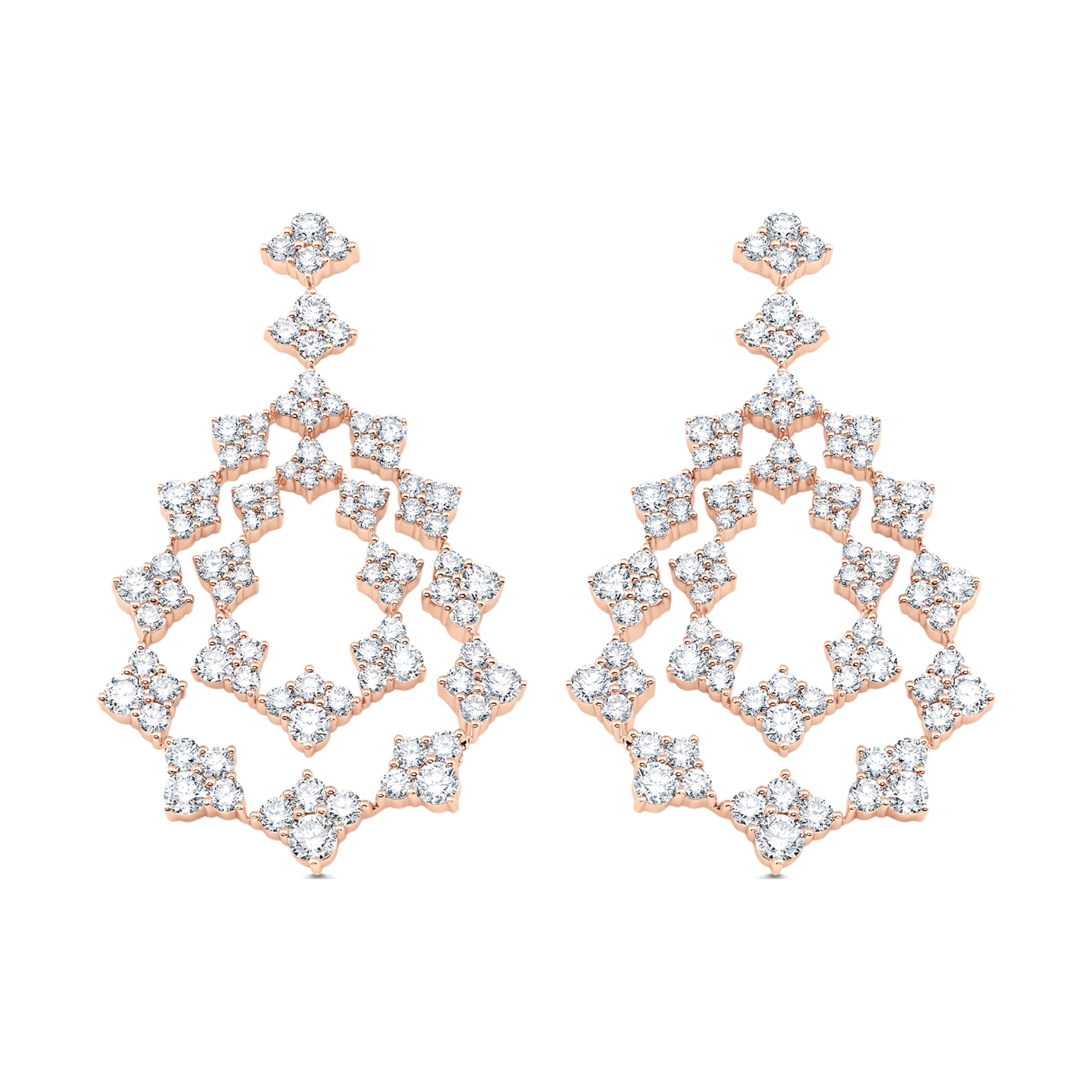 4.63 TCW Round Moissanite Diamond Drop Earrings - crownmoissanite