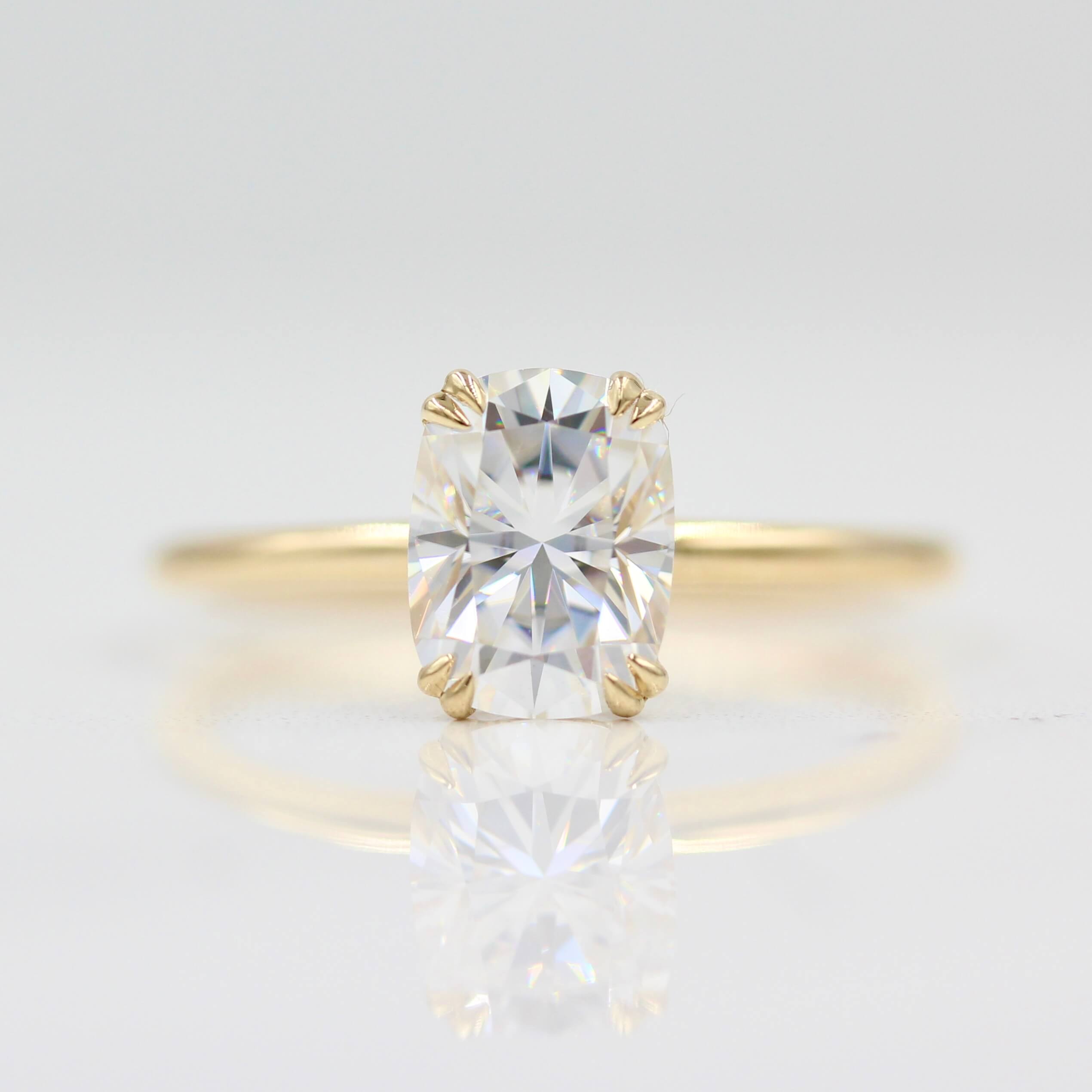 1.22 CT Elongated Cushion Shaped Moissanite Solitaire Engagement Ring - crownmoissanite