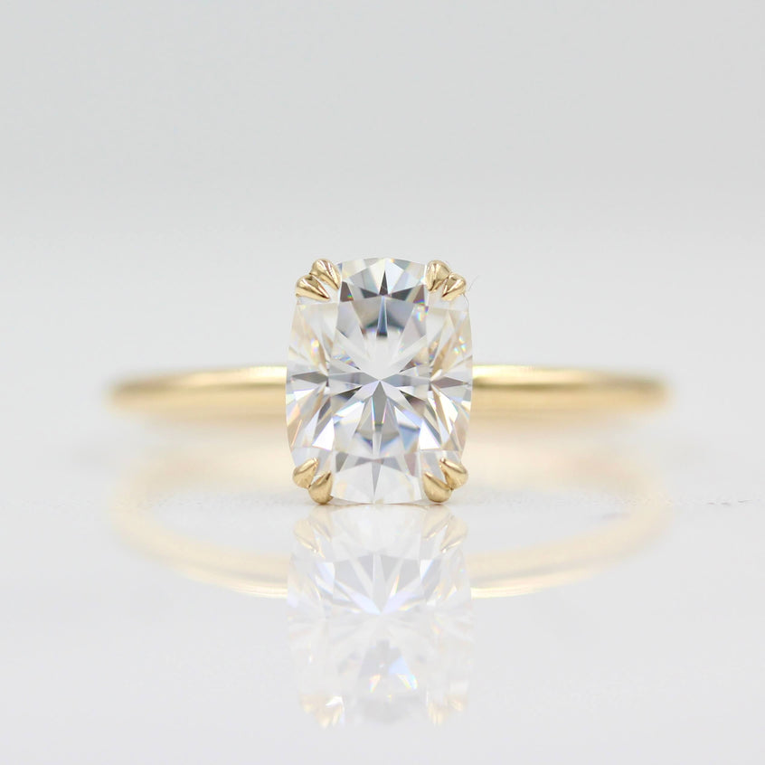 1.22 CT Elongated Cushion Shaped Moissanite Solitaire Engagement Ring - crownmoissanite