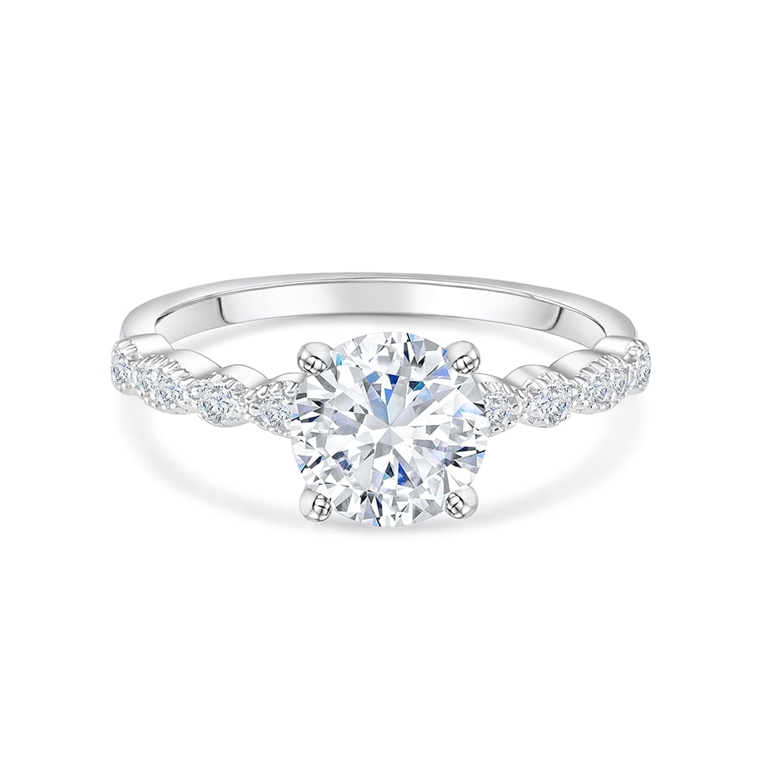 1.80 CT Round Cut Solitaire Moissanite Engagement Ring - crownmoissanite