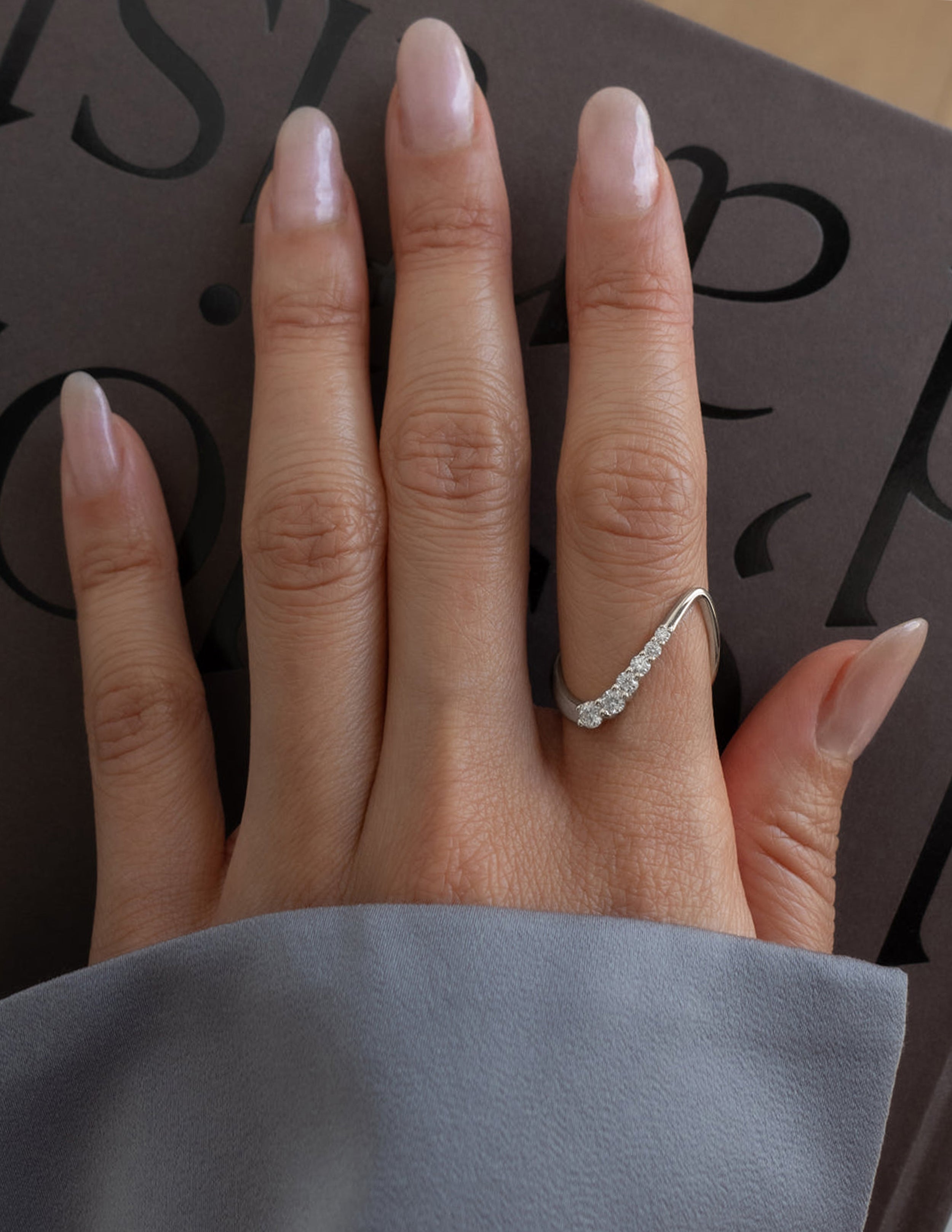 0.30 TCW Round Moissanite unique Wedding Band