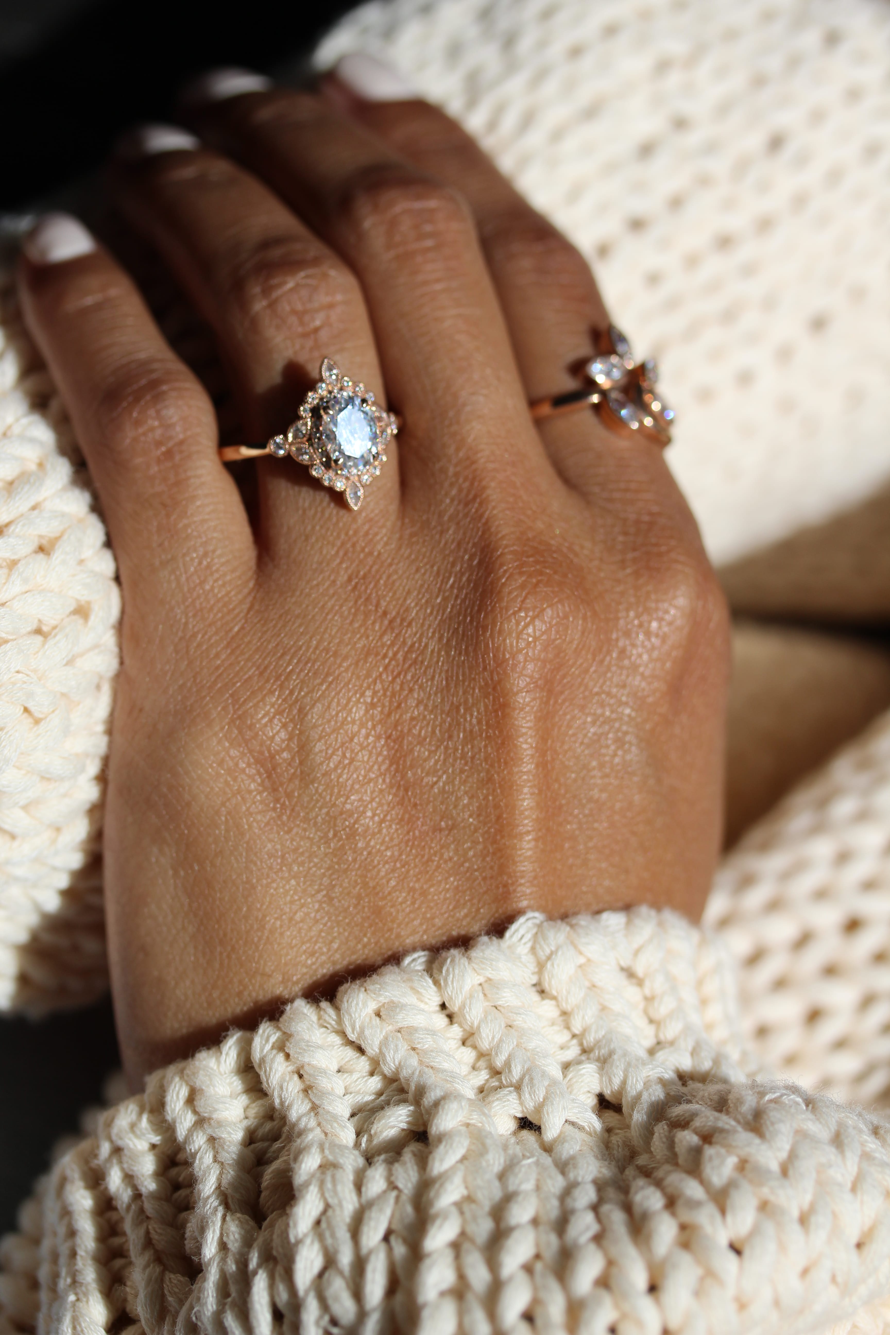 1.33 CT Oval Shaped Moissanite Vintage Engagement Ring - crownmoissanite