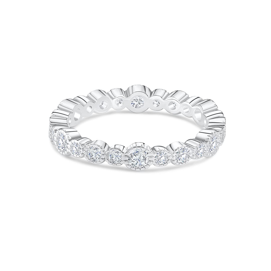 0.20 CT Round Shaped Moissanite Full Eternity Wedding Band - crownmoissanite