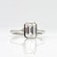 1.55 CT Emerald Cut Bezel Solitaire Moissanite Engagement Ring - crownmoissanite