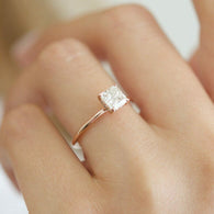 1.5 CT Princess Solitaire Style Moissanite Engagement Ring - crownmoissanite