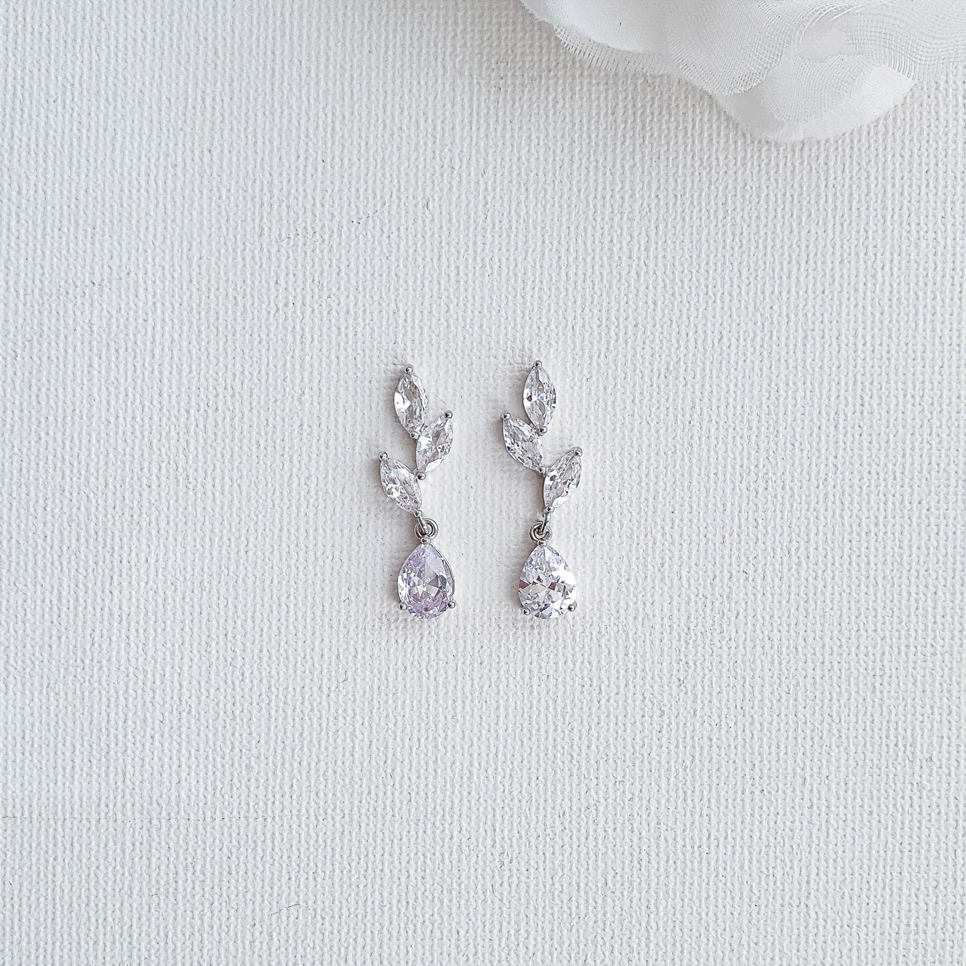 3.0 TCW Pear & Marquise Leaf Drop Earrings - crownmoissanite