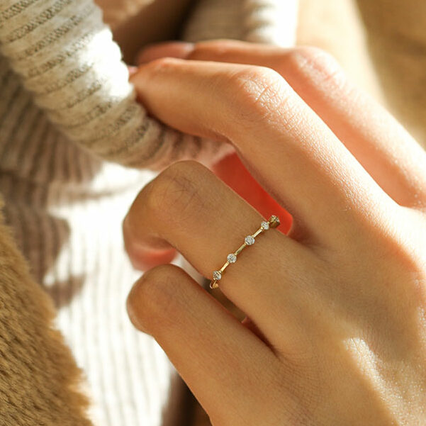 0.30 TCW Round Cut Dainty Pave Setting Moissanite Wedding Band - crownmoissanite