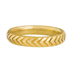 Men's Wedding Band with Engraved Geometric Pattern - crownmoissanite