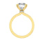 2.0 CT Cushion Shaped Moissanite Hidden Halo Engagement Ring - crownmoissanite