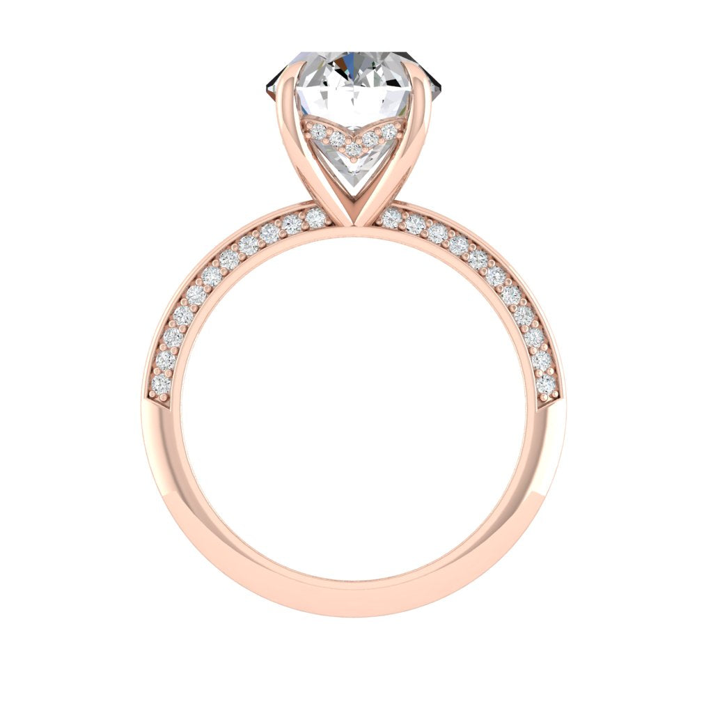 5.18 CT Oval Cut Hidden Halo Moissanite Engagement Ring - crownmoissanite