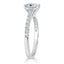 0.75 CT Radiant Cut Solitaire Pave Setting Engagement Ring - crownmoissanite