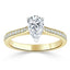 0.75 CT Pear Cut Solitaire Engagement Ring With Channel Pave Setting - crownmoissanite