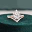 1.50 CT Pear Cut Cluster Art Deco Moissanite Bridal Ring Set - crownmoissanite