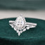 2.0 CT Pear Cut Halo Moissanite Bridal Ring Set - crownmoissanite
